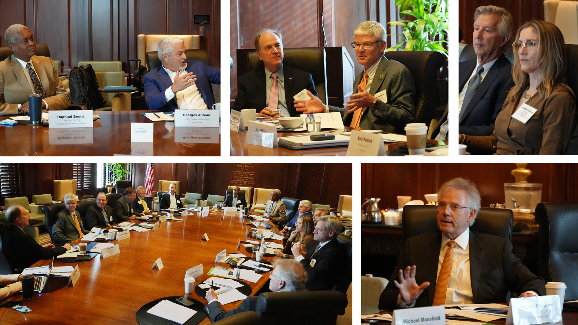 Collage of images during energy advisory council meeting