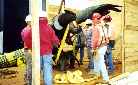 Moving the eagle from 104 Marietta Street