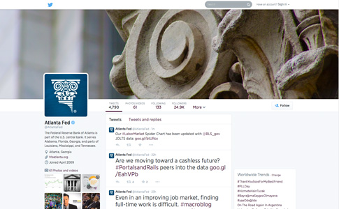 Federal Reserve Bank of Atlanta twitter page