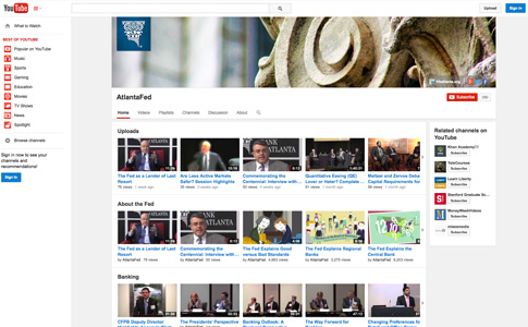 Federal Reserve Bank of Atlanta You Tube page