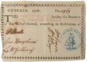 Georgia paper money certificate