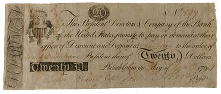 note from the First Bank of the United States