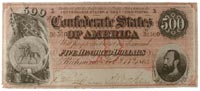 $500 Confederate note, 1864