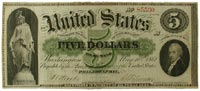 $5 "greenback" demand note, 1861