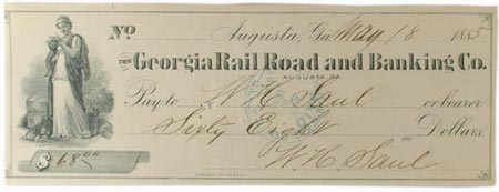 Georgia Railroad & Banking Company check