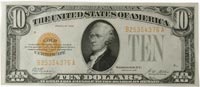 $10 1928 US gold certificate