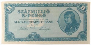 100 quintillion pengo, Hungary, 1946