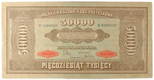 50,000 marks, Poland, 1922