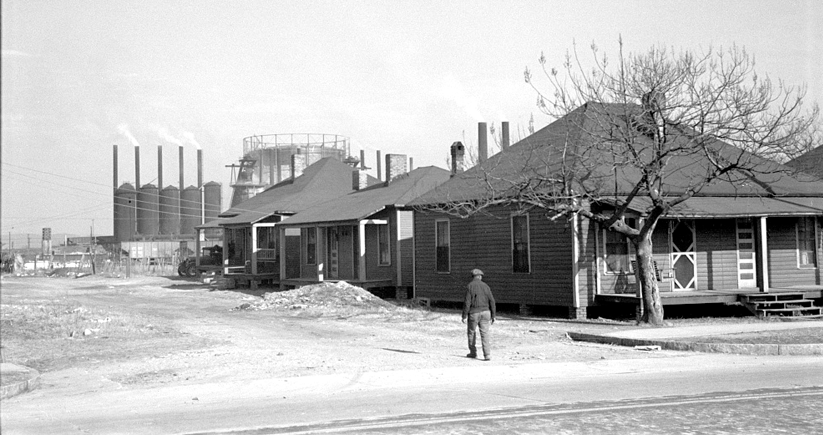 Company housing outside of a Birmingham steel mill, 1937. Photo courtesy of the Library of Congress Photographic Archives