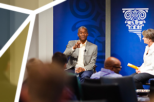 photo of Atlanta Fed President and CEO Raphael Bostic speaking at an August 2018 event