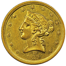 Dahlonega Mint Half Eagle Gold Coin front