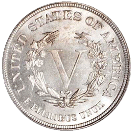 Liberty Head V Nickel with No Cents back