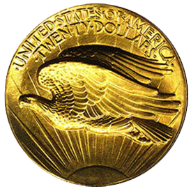 Saint Gaudens $20 Double Eagle Gold Piece back
