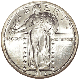 Standing Liberty Quarter front