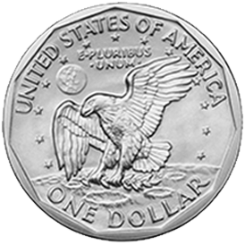 Susan B. Anthony Dollar back