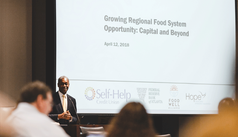 Atlanta Fed President Raphael Bostic said lack of access to healthy food is a problem in both rural and urban lower-income communities. 