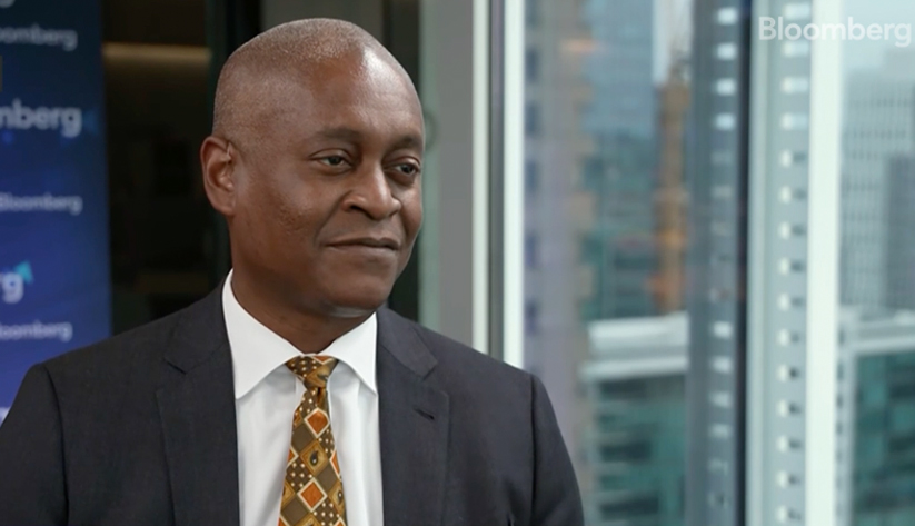 Raphael Bostic in the Bloomberg studio in Atlanta.