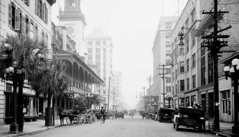 Jacksonville's downtown business center in 1926. Photo courtesy of the Library of Congress photographic archives