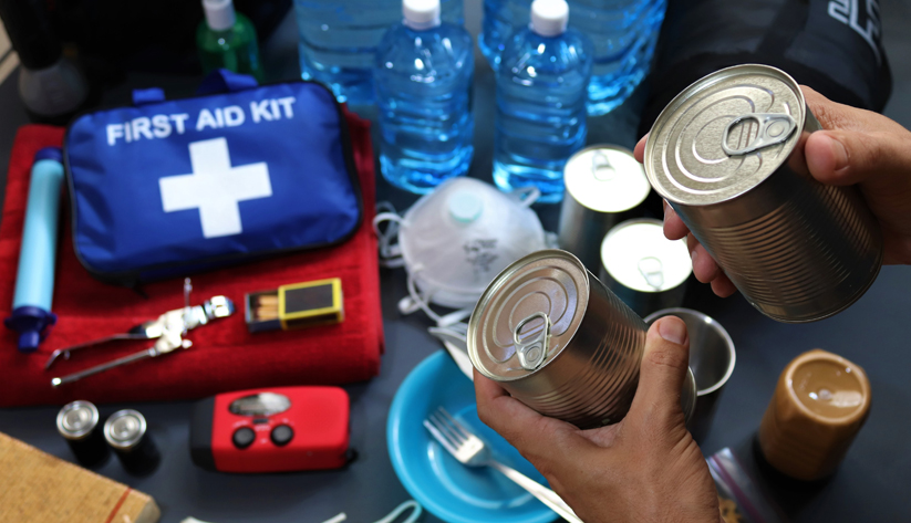 first aid kit with nonperishable items