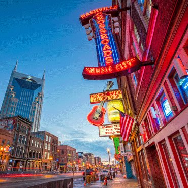 Nashville skyline at nighttime