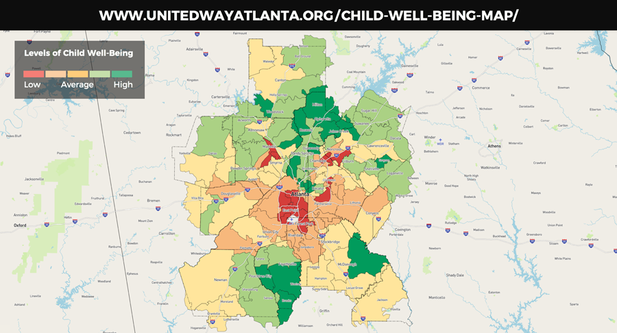 Photo of Raphael Bostic's Rotary Speech Child Well Being Map - January 8, 2018