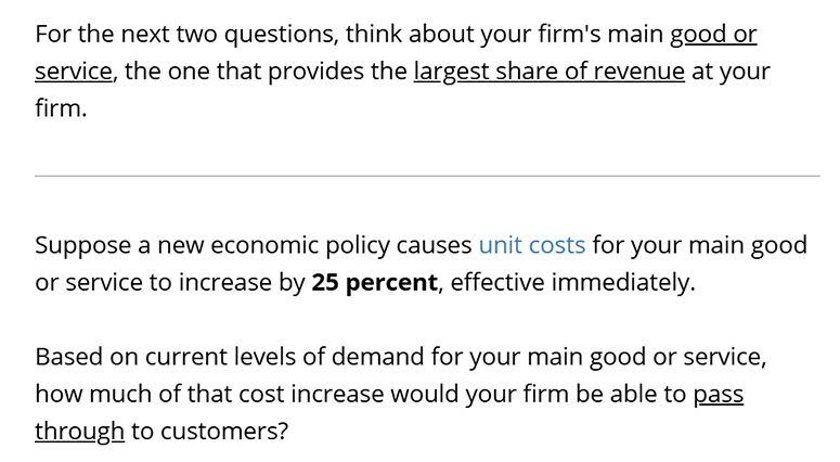 Business Inflation Expectations - April 2025 - Special Question 1