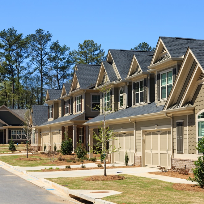 a series of homes in a new community