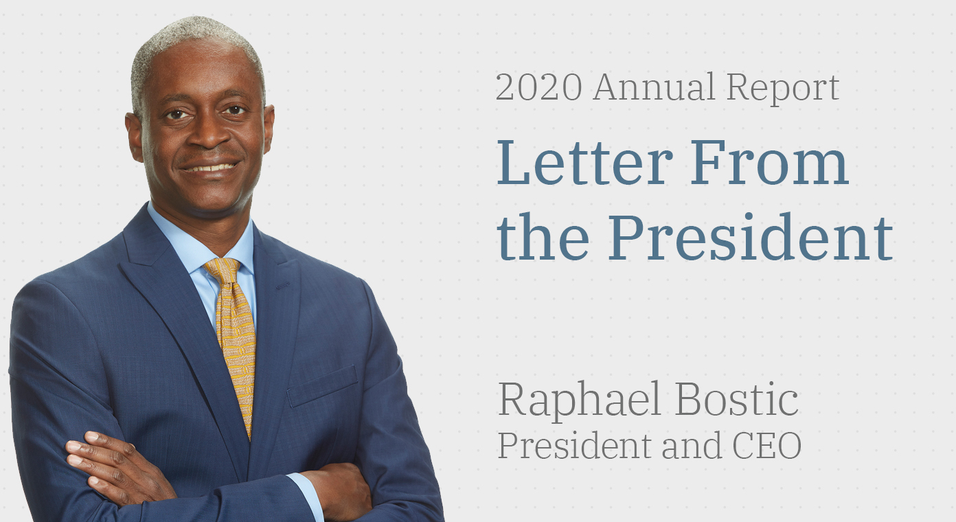 letter from the president - photo of Raphael Bostic