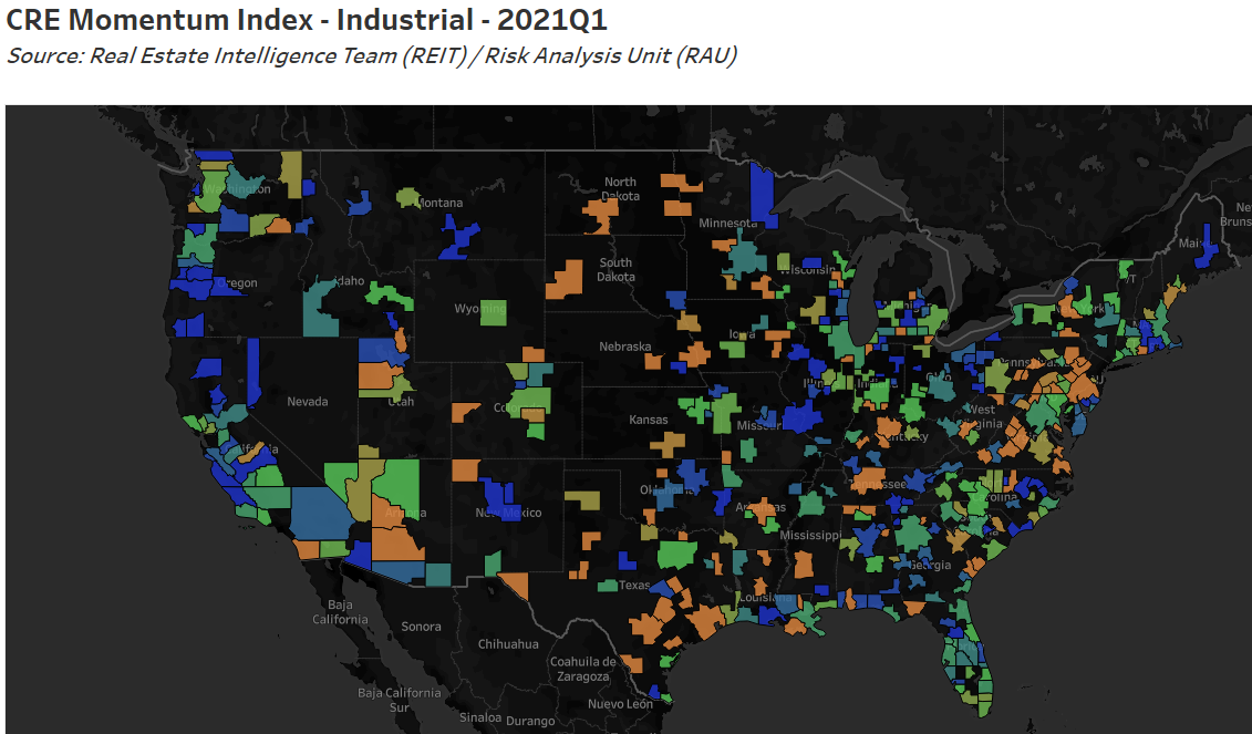 heat map momentum index - industrial 2021q1