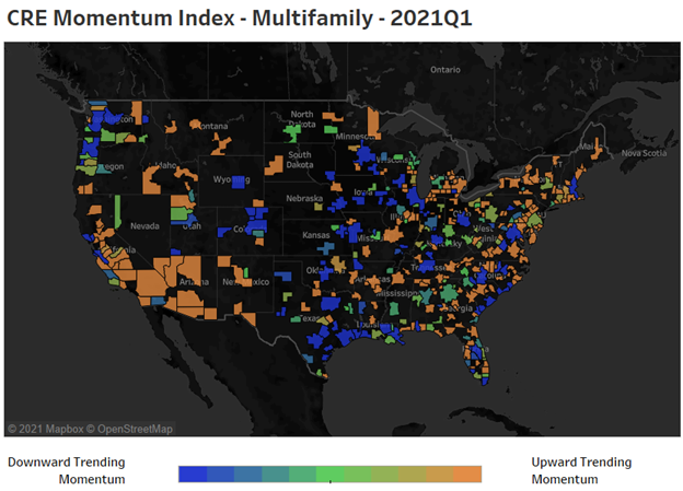 cre momentum index - multifamily - 2021q1