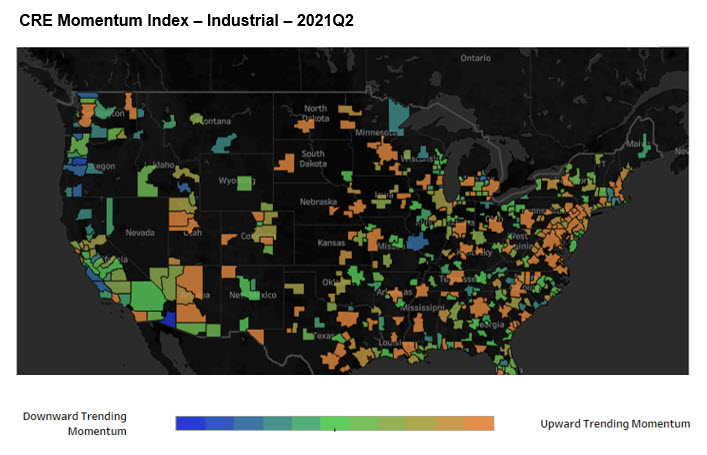 cre momentum index - industrial - 2021q2