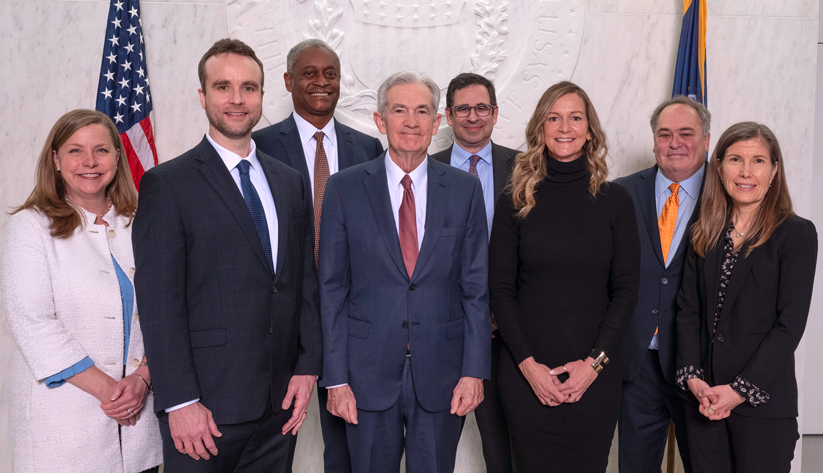 Fed governor Michelle Bowman, Atlanta Fed president and chief executive officer Raphael Bostic, Fed director of Consumer and Community Affairs Eric Belsky, Atlanta Fed executive vice president and chief economic adviser Dave Altig, and Atlanta Fed vice president and community affairs officer Karen Leone de Nie.
