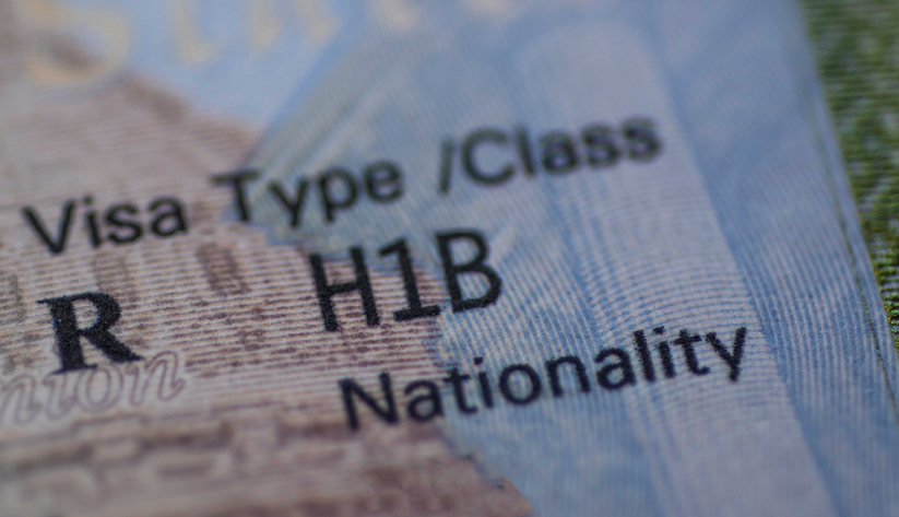 Zoomed in on passport showing type/class sectoin as H1B