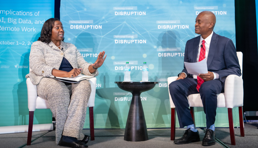Fed governor Lisa Cook on a panel with Atlanta Fed president Raphael Bostic