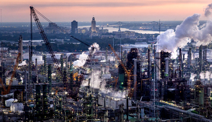 Louisiana is home to three of the nation's seven largest oil and gas refineries. The facilities were running at historically low capacity in the spring. Photo courtesy of ExxonMobil