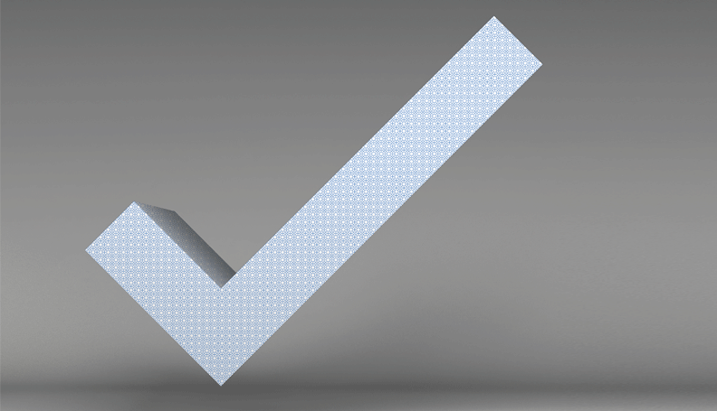 big three dimensional checkmark