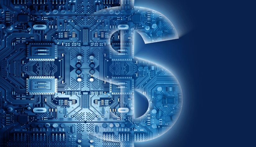 dollar sign symbol overlaid with computer components