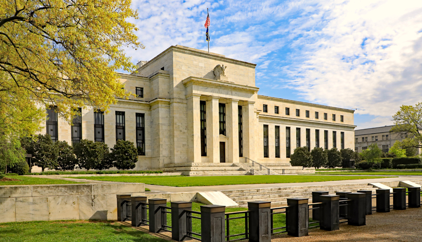 exterior of federal reserve bank showing steps