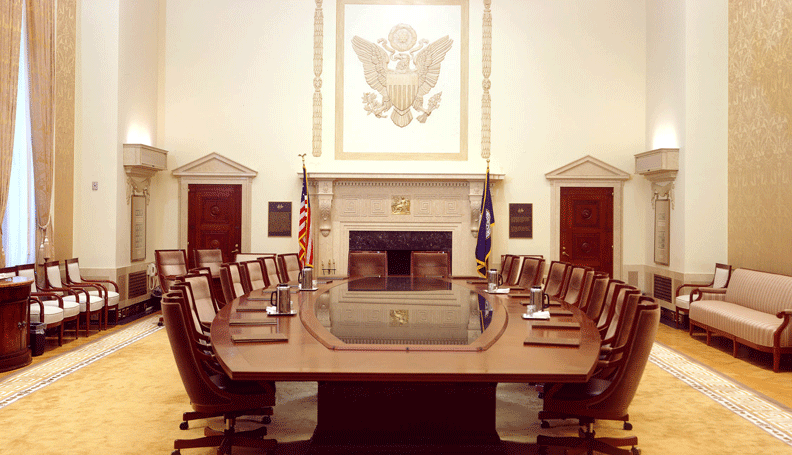 Board of Governors boardroom table 