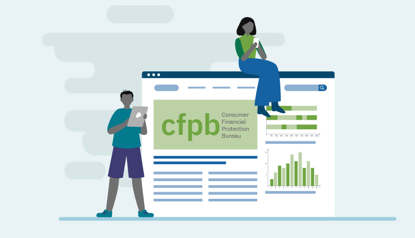 consumer finance and protection bureau website illustration