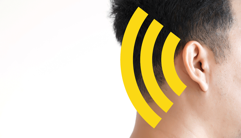 wireless signal emanating from person's ear