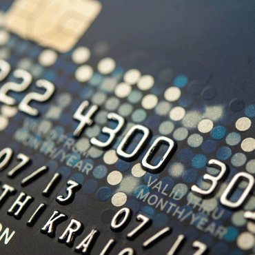 close up credit card number with chip