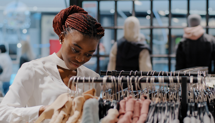 woman shopping for clothes