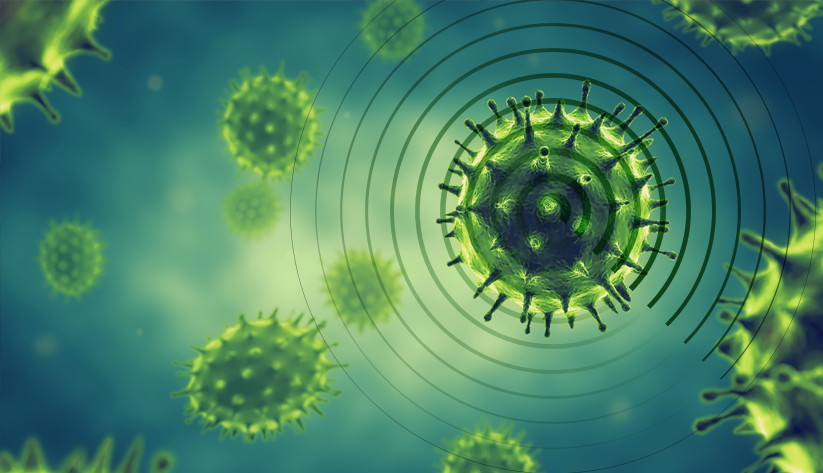 closeup of coronavirus