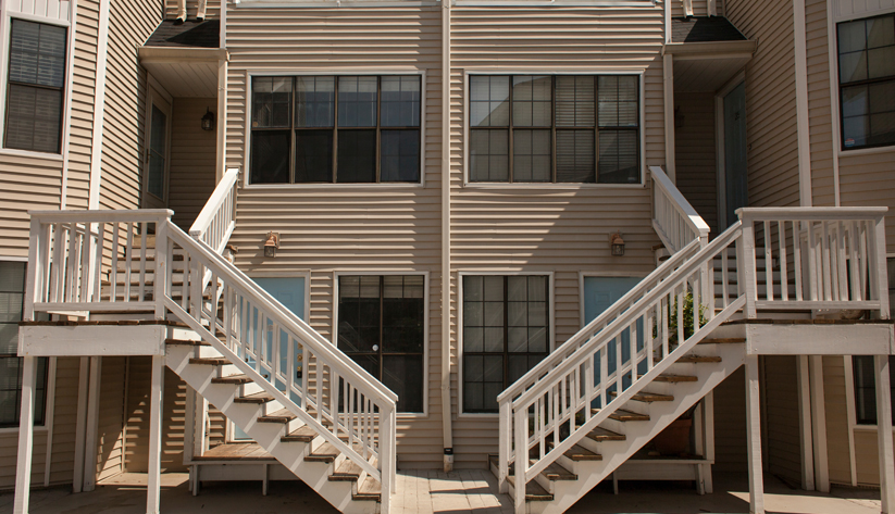 rental homes side by side stairs facing