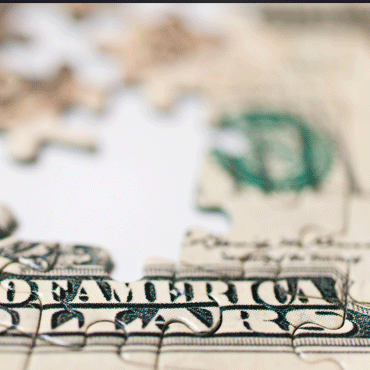 dollar bill puzzle with missing pieces