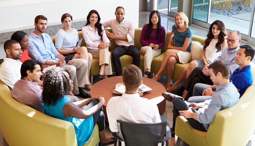 Round table discussion with group of people