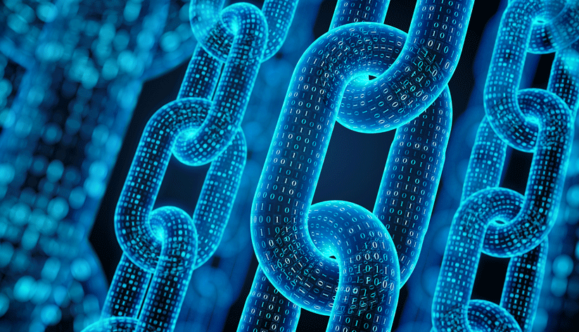 close up of block chains