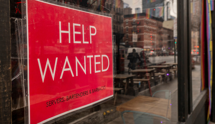 help wanted sign in window