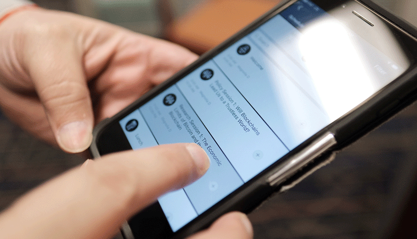 image of an electronic agenda on a phone